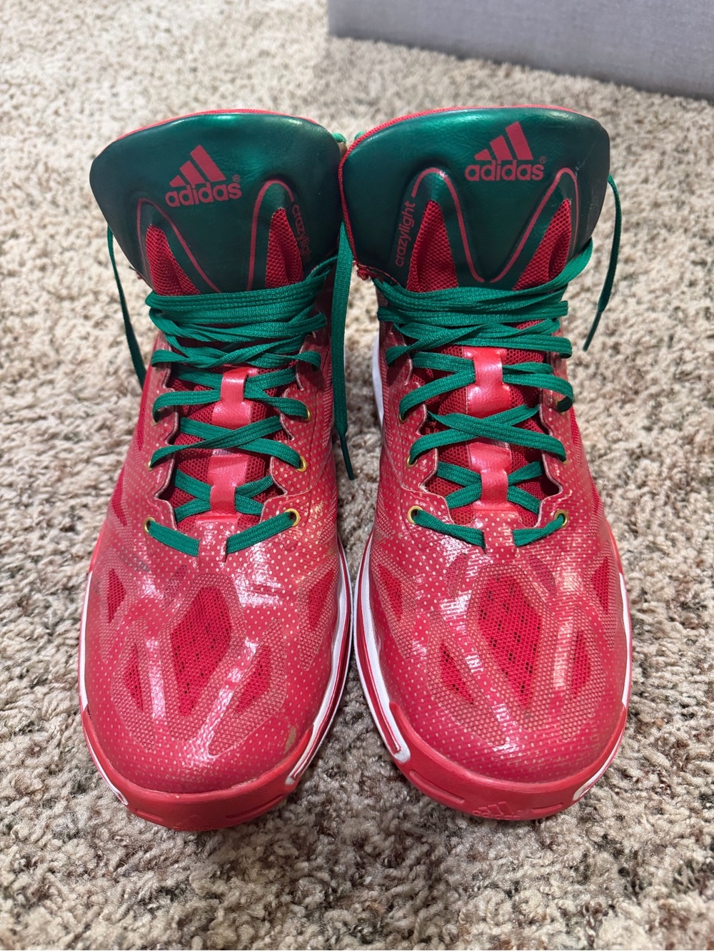 adidas Red and Green Athletic High-Top Sneakers